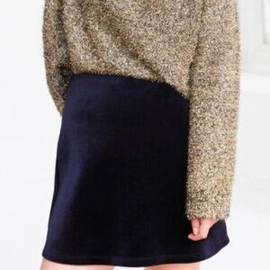 Urban Outfitters Silence & Noise Navy Blue Velvet Mini Skirt Medium